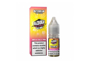 WATERMELON (SOUR STRAWS) 10ML NIC SALT BAZOOKA