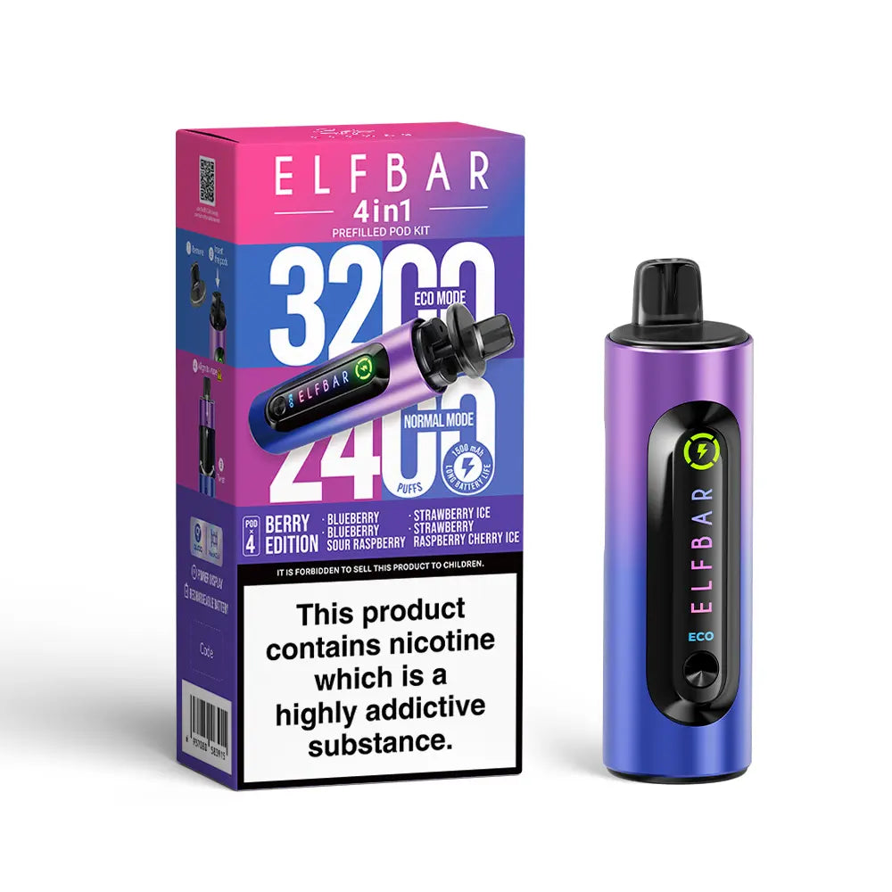 ELFBAR 4-in-1 Prefilled Vape Kit – 3200 Puffs, 4 Flavours in One Device