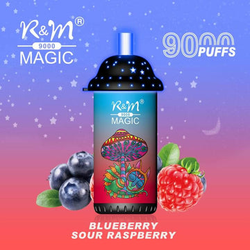 Blueberry Sour Raspberry R&M Magic 9000 Puffs Disposable Vape Box of 10