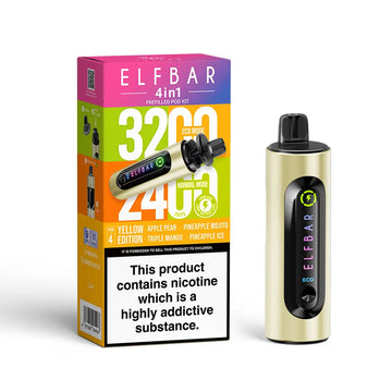 ELFBAR 4-in-1 Prefilled Vape Kit – 3200 Puffs, 4 Flavours in One Device