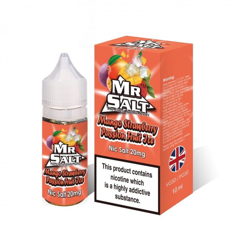 Mango Strawberry Passion Fruit Ice by Mr Salt - 10ml Nicotine Salt E-Liquid - Vapourse