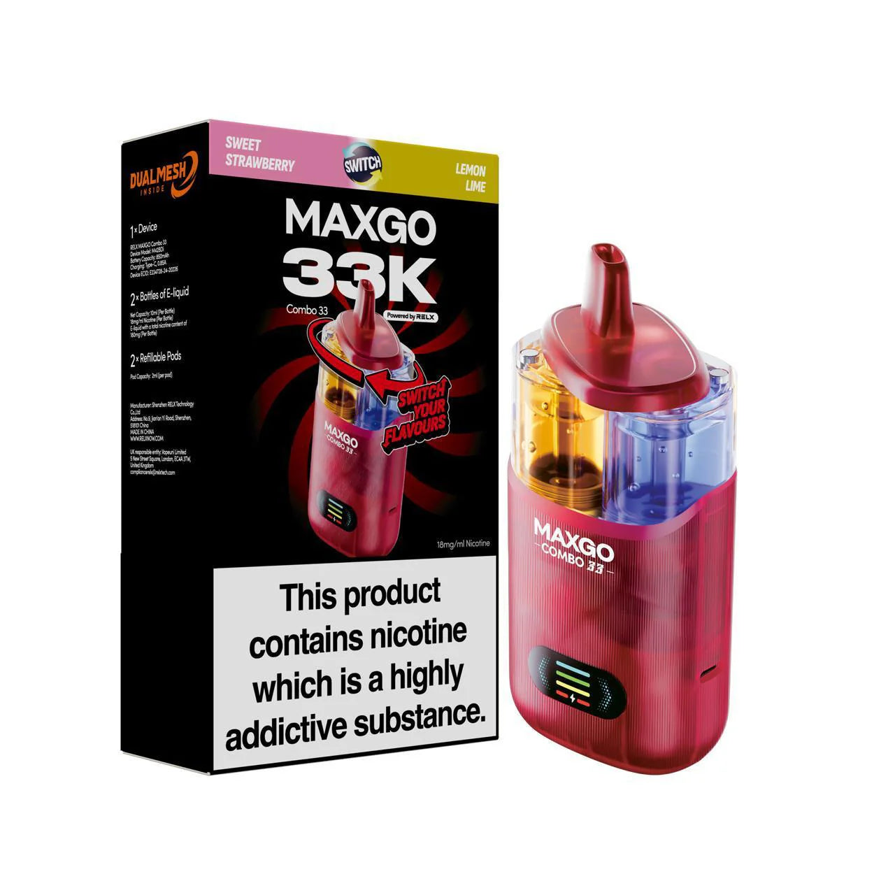 RELX Maxgo Combo 33K Puffs Pod Kit Vapourse RELX Maxgo Combo 33K Puffs Pod Kit Vapourse