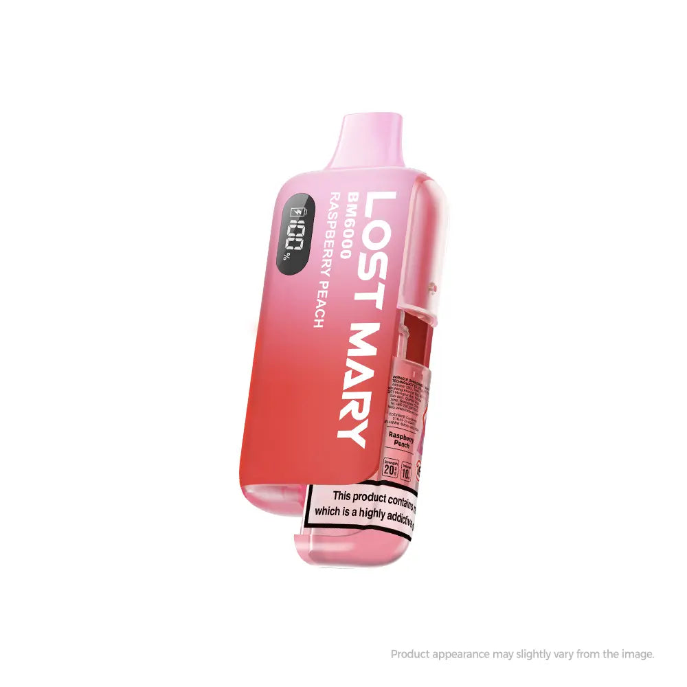 Raspberry Peach Lost Mary BM6000 Disposable Vape Kit - 20mg Nicotine | Up to 6000 Puffs - Vapourse