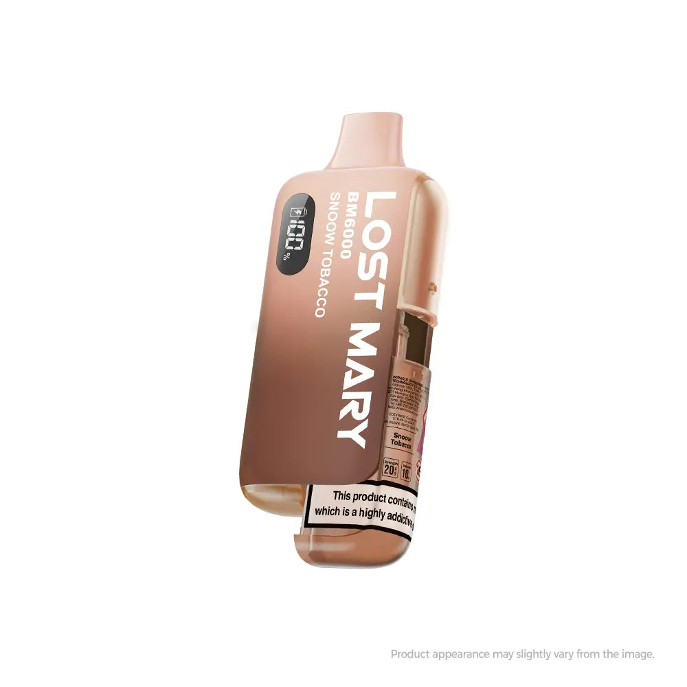 Snow Tobacco Lost Mary BM6000 Disposable Vape Kit - 20mg Nic Salt Vapourse Snow Tobacco Lost Mary BM6000 Disposable Vape Kit - 20mg Nic Salt Vapourse