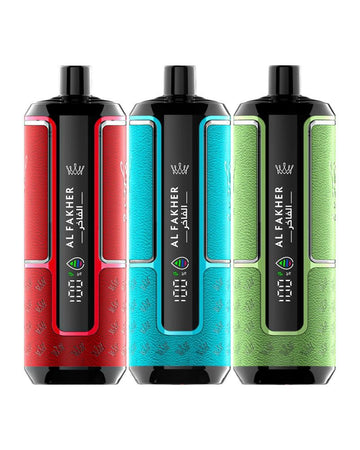 Al Fakher Crown Bar 15K Hyper Max Disposable Vape offering up to 15,000 puffs with a 20mg nicotine strength, featuring a sleek design and available in over 20 delicious flavors.