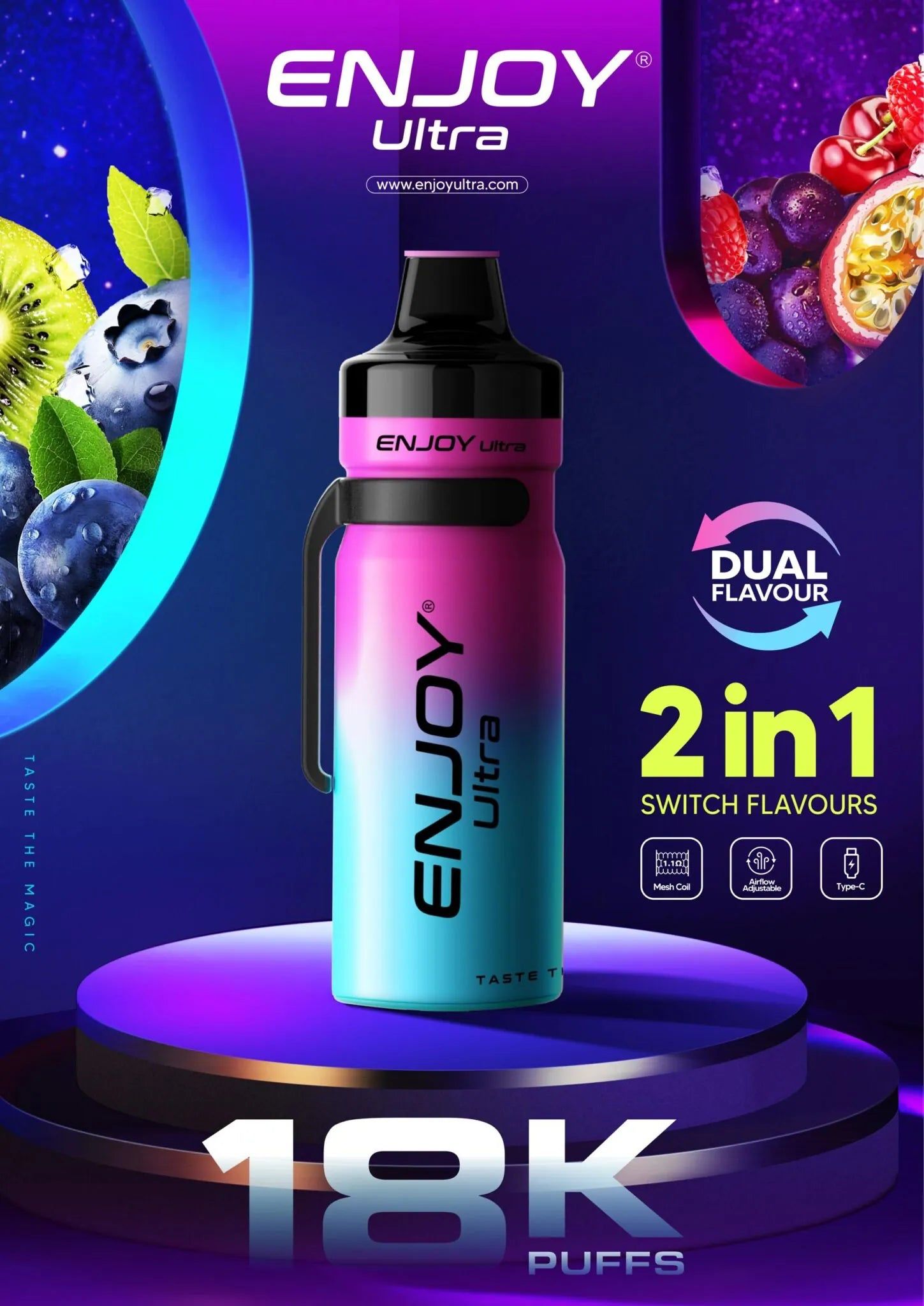 Ultra 18k 2 In 1 Dual Flavour Vape - Experience Two Flavors in One Vapourse Ultra 18k 2 In 1 Dual Flavour Vape - Experience Two Flavors in One Vapourse