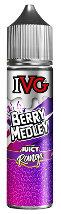 IVG Juicy Range featuring vibrant e-liquids inspired by tropical fruits and berries, available in 50ml short fill and 10ml nicotine salt formats for a flavorful vaping experience.
