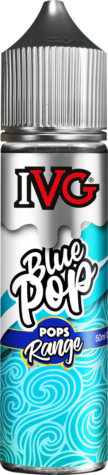 IVG Pops Range featuring e-liquids inspired by hard candy flavors like Blue Pop and Caramel Lollipop, available in 50ml short fill bottles with a 70% VG blend for rich flavor and vapor production.