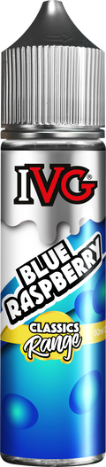 Classic Range by IVG featuring premium e-liquids in various flavors like Blue Raspberry and Classic Tobacco, crafted with a 70% VG blend for rich flavor and vapor production in 50ml shortfill bottles.