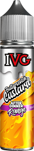 After Dinner Range by IVG featuring premium dessert-inspired e-liquids, crafted with high-quality ingredients for a smooth vaping experience after meals.