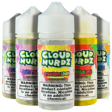 E LIQUID 100ML CLOUD NURDZ VAPE JUICE 70/30 SHORT FILL 0MG SUB OHM NEW FLAWLESS