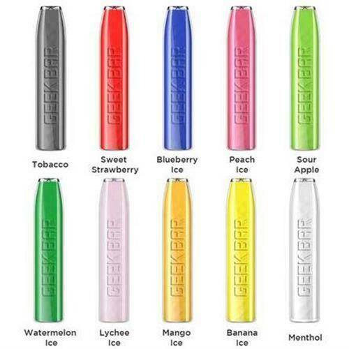 Geek Bar Disposable Vape featuring 20mg nicotine salt e-liquid, offering up to 575 puffs with a built-in 500mAh battery and inhale activation for easy vaping on the go.