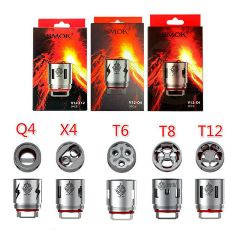 SMOK TFV12 Coils for Cloud Beast King - Q4 | X4 | T6 | T12 | T14 | V12 (Pack of 3) - Vapourse
