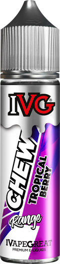 IVG Chew Range e-liquids featuring a variety of flavors inspired by classic chewing gum, crafted with a 70% VG blend for rich flavor and vapor production in 50ml bottles.