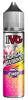 IVG Juicy Range featuring vibrant e-liquids inspired by tropical fruits and berries, available in 50ml short fill and 10ml nicotine salt formats for a flavorful vaping experience.