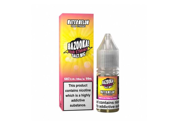 WATERMELON (SOUR STRAWS) 10ML NIC SALT BAZOOKA