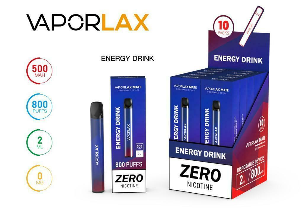 VaporLax Mate Disposable Vape Pod - 800 Puffs, 0mg Nicotine, 500mAh Battery