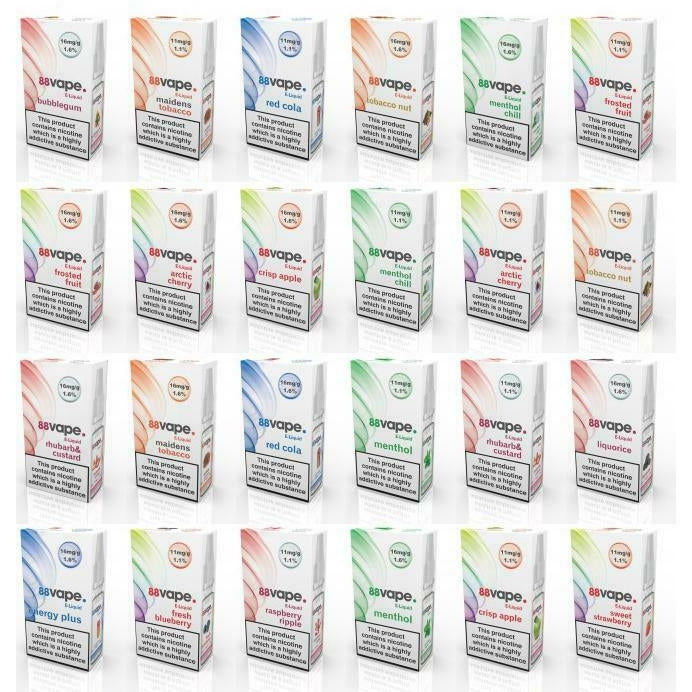 88Vape E-Liquid Vaping Vape Juice 20 Bottles £16.99