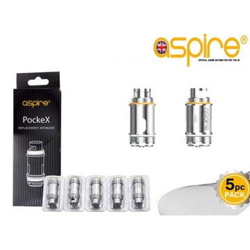 Aspire PockeX Replacement Coils - 0.6Ω & 1.2Ω (Pack of 5) - Vapourse