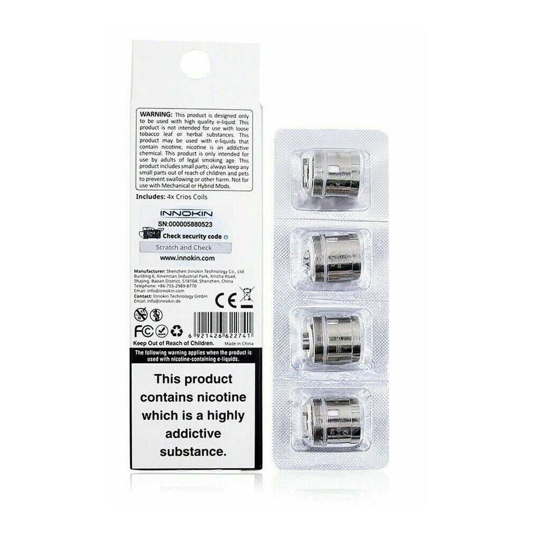 Authentic Innokin Crios Coils - 0.25 Ohm & 0.65 Ohm | Pack of 4 | UK Seller - Vapourse