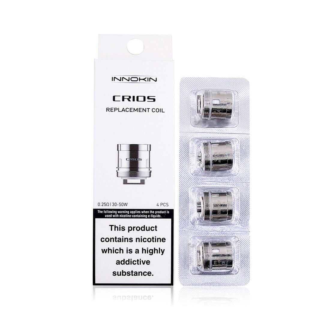 Authentic Innokin Crios Coils - 0.25 Ohm & 0.65 Ohm | Pack of 4 | UK Seller - Vapourse