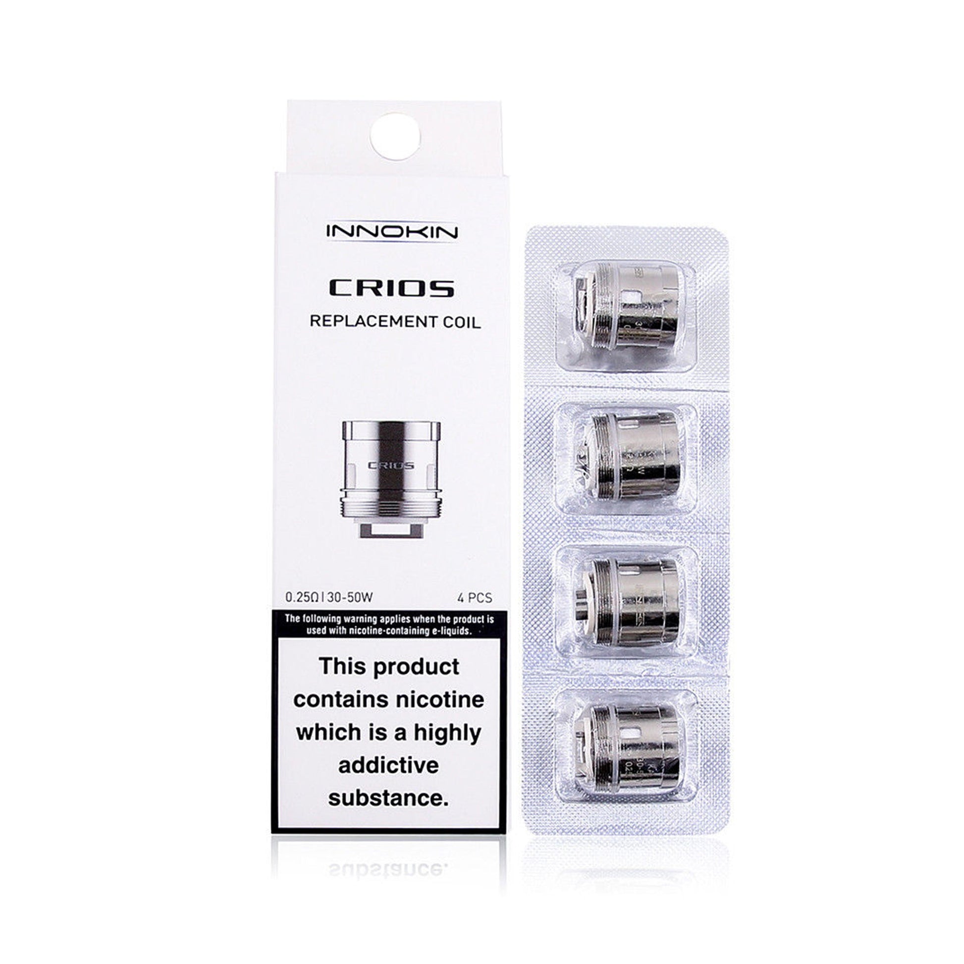 Authentic Innokin Crios Coils - 0.25 Ohm & 0.65 Ohm | Pack of 4 | UK Seller - Vapourse