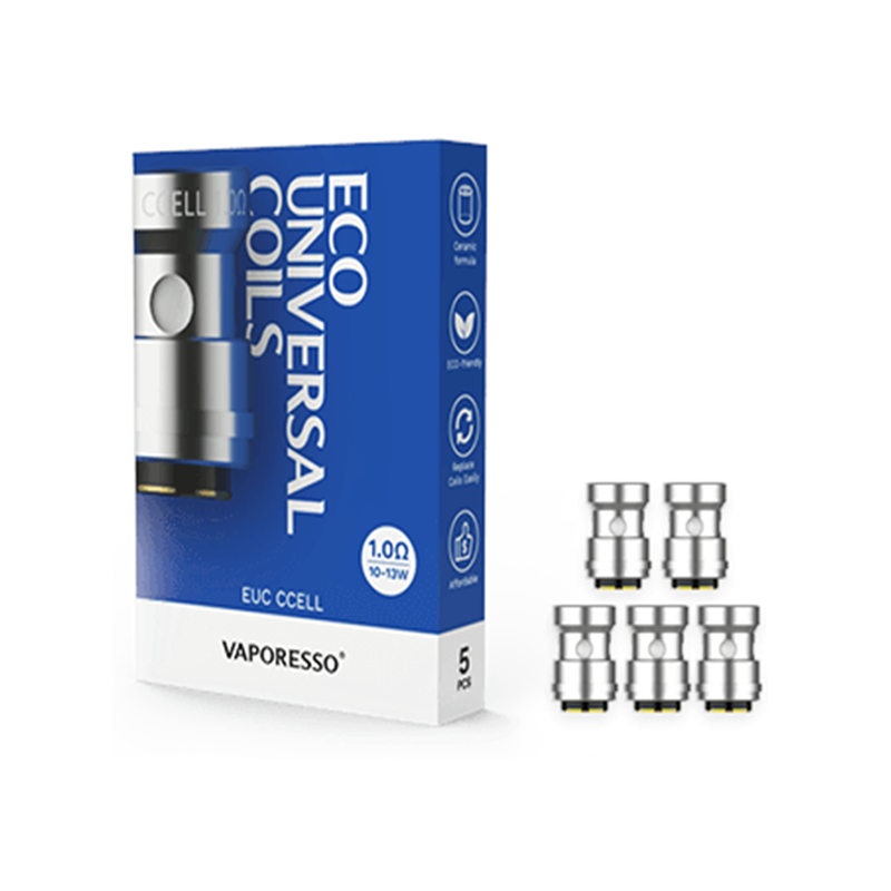 Authentic Vaporesso Eco Universal Coils (EUC) - 5 Pack | Versatile Replacement Coils - Vapourse