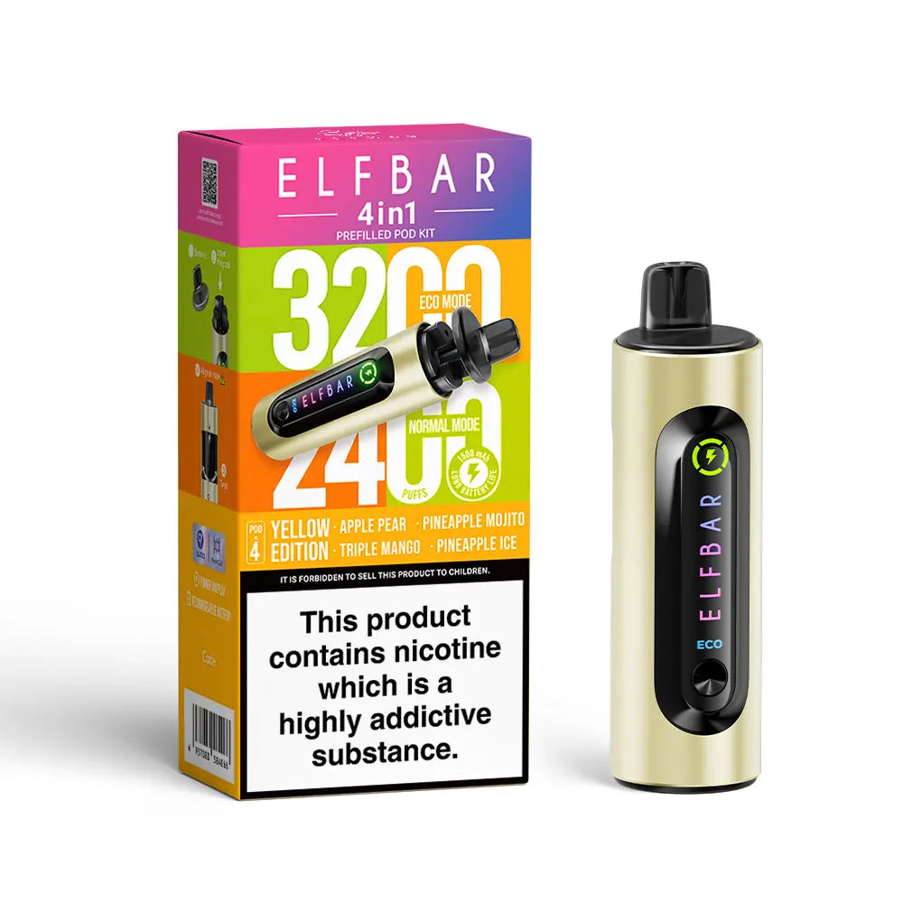 ELFBAR 4-in-1 Prefilled Vape Kit – 3200 Puffs, 4 Flavours in One Device