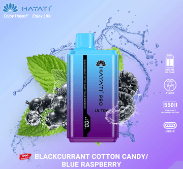 Hayati Pro Ultra 15000 puffs Vape Blackcurrant Cotton Candy / Blue Raspberry £9.60