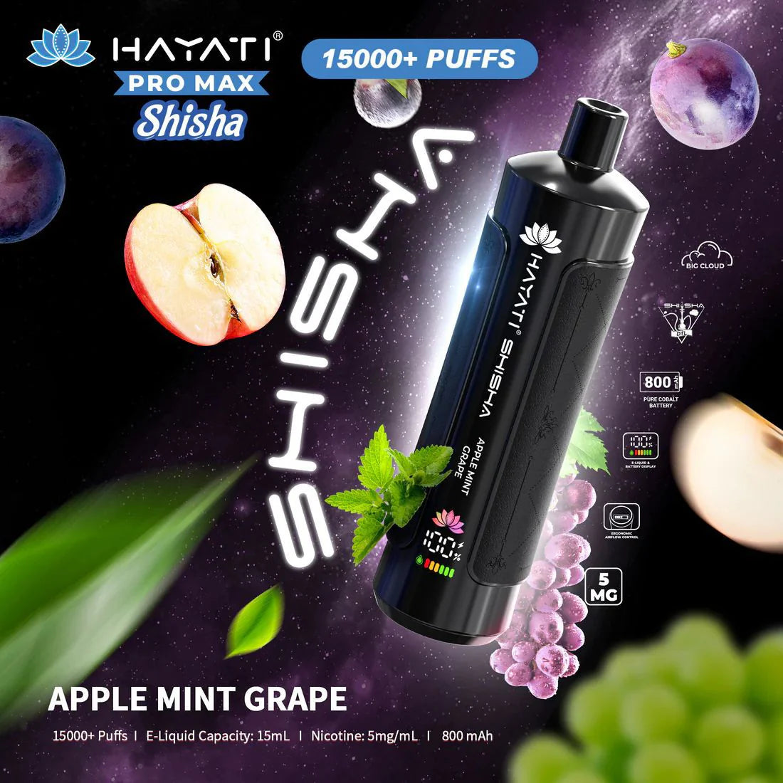 Hayati Pro Max Shisha 15000 Puffs Disposable Vape - Vapourse