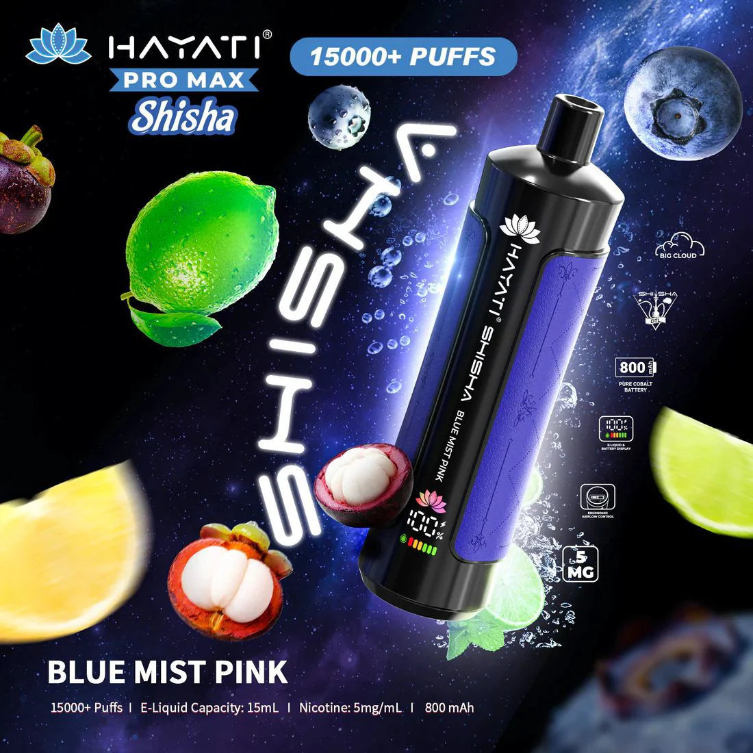 Hayati Pro Max Shisha 15000 Puffs Disposable Vape - Vapourse