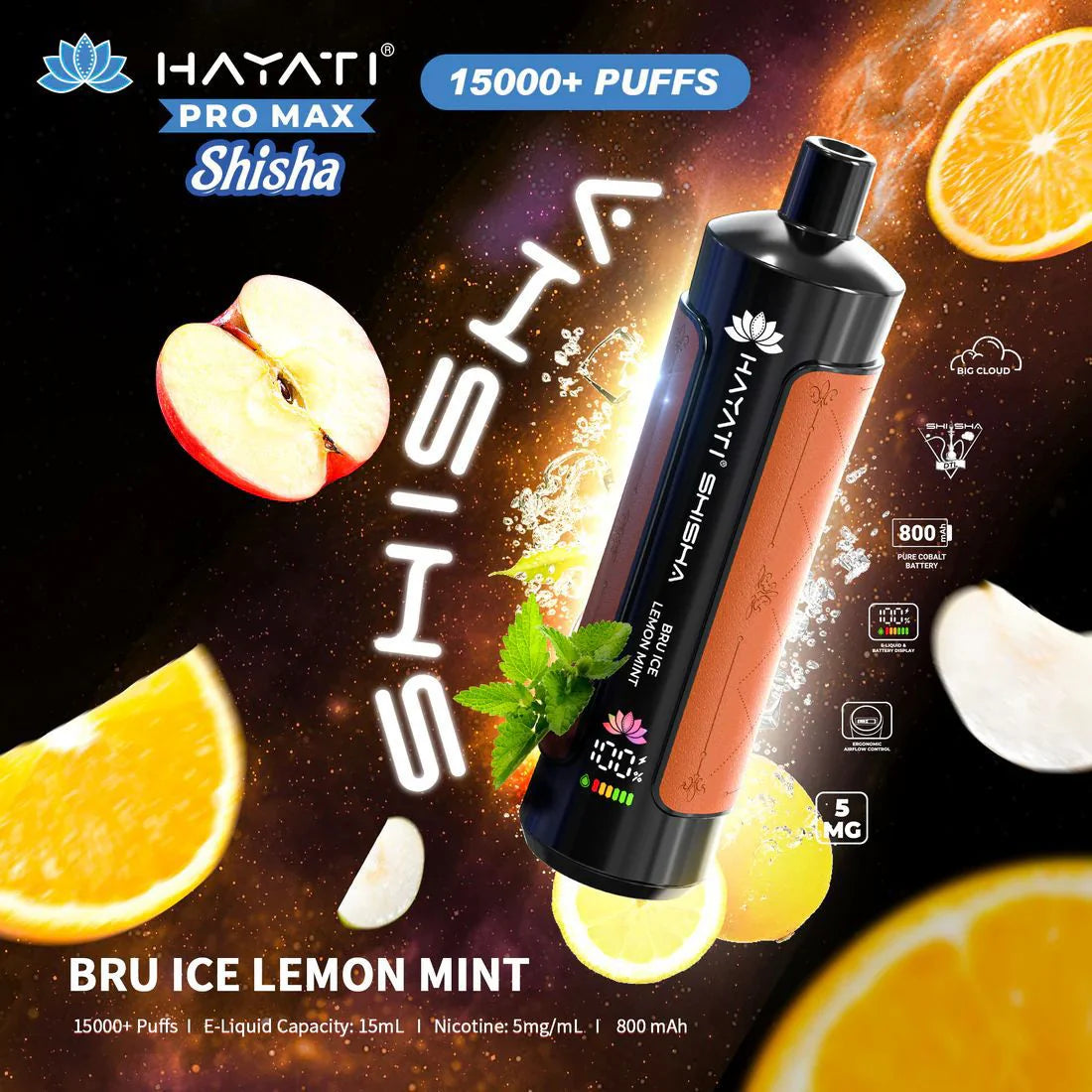 Hayati Pro Max Shisha 15000 Puffs Disposable Vape - Vapourse