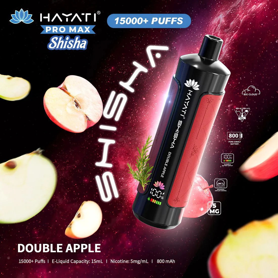 Hayati Pro Max Shisha 15000 Puffs Disposable Vape - Vapourse