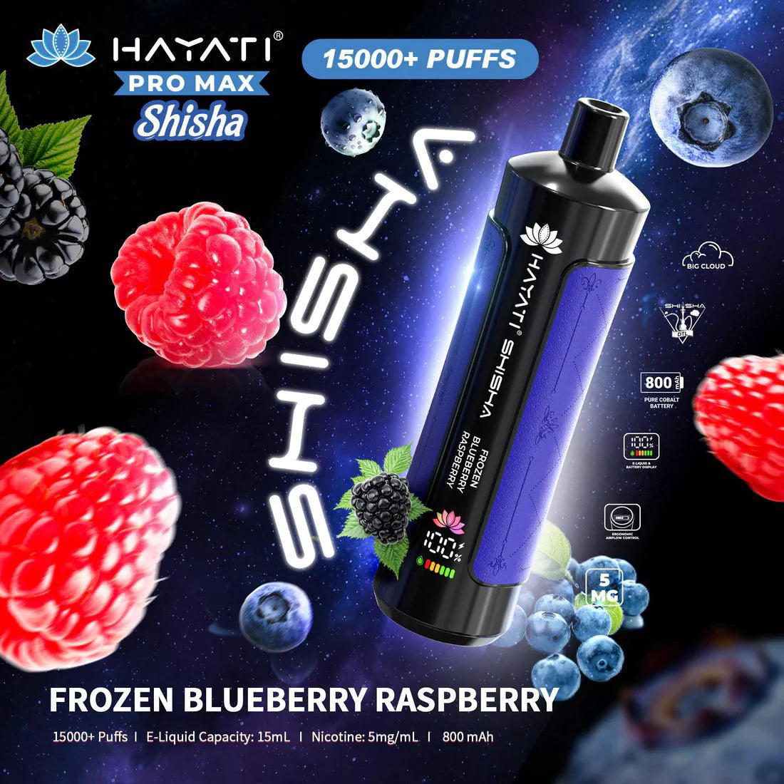 Hayati Pro Max Shisha 15000 Puffs Disposable Vape - Vapourse