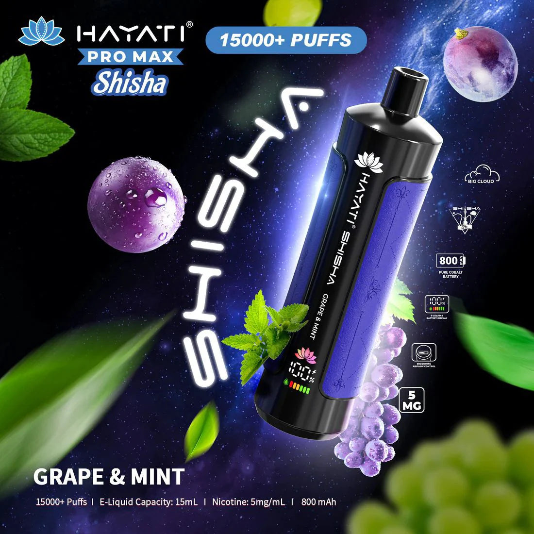 Hayati Pro Max Shisha 15000 Puffs Disposable Vape - Vapourse