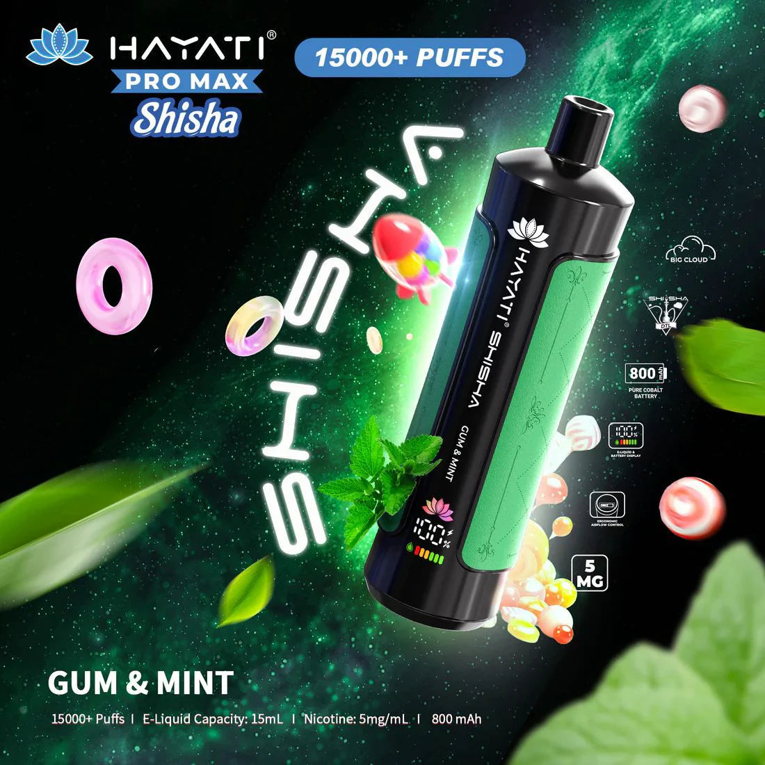 Hayati Pro Max Shisha 15000 Puffs Disposable Vape - Vapourse