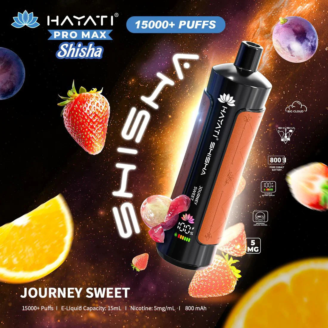 Hayati Pro Max Shisha 15000 Puffs Disposable Vape - Vapourse