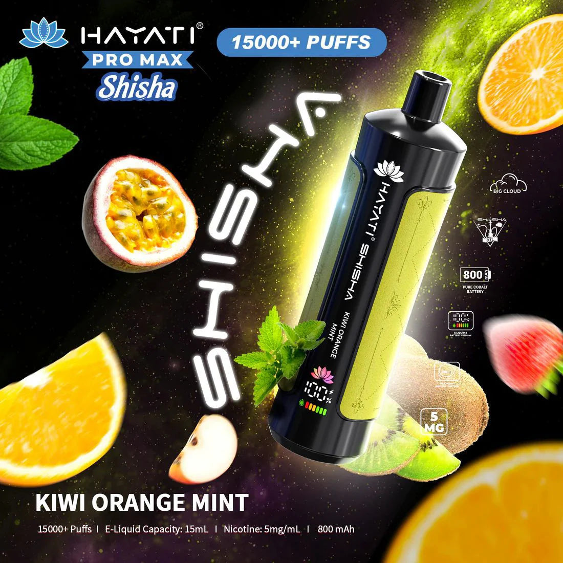 Hayati Pro Max Shisha 15000 Puffs Disposable Vape - Vapourse