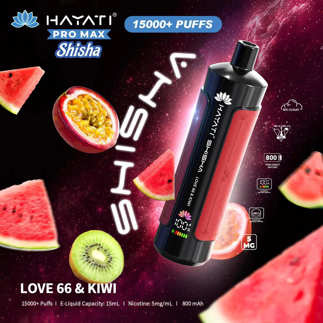 Hayati Pro Max Shisha 15000 Puffs Disposable Vape - Vapourse