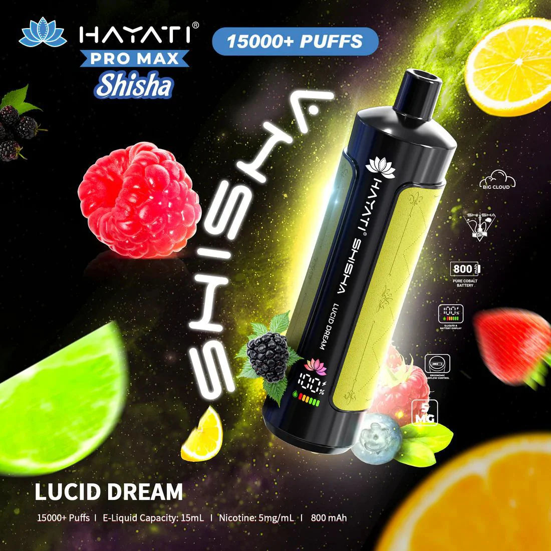 Hayati Pro Max Shisha 15000 Puffs Disposable Vape - Vapourse