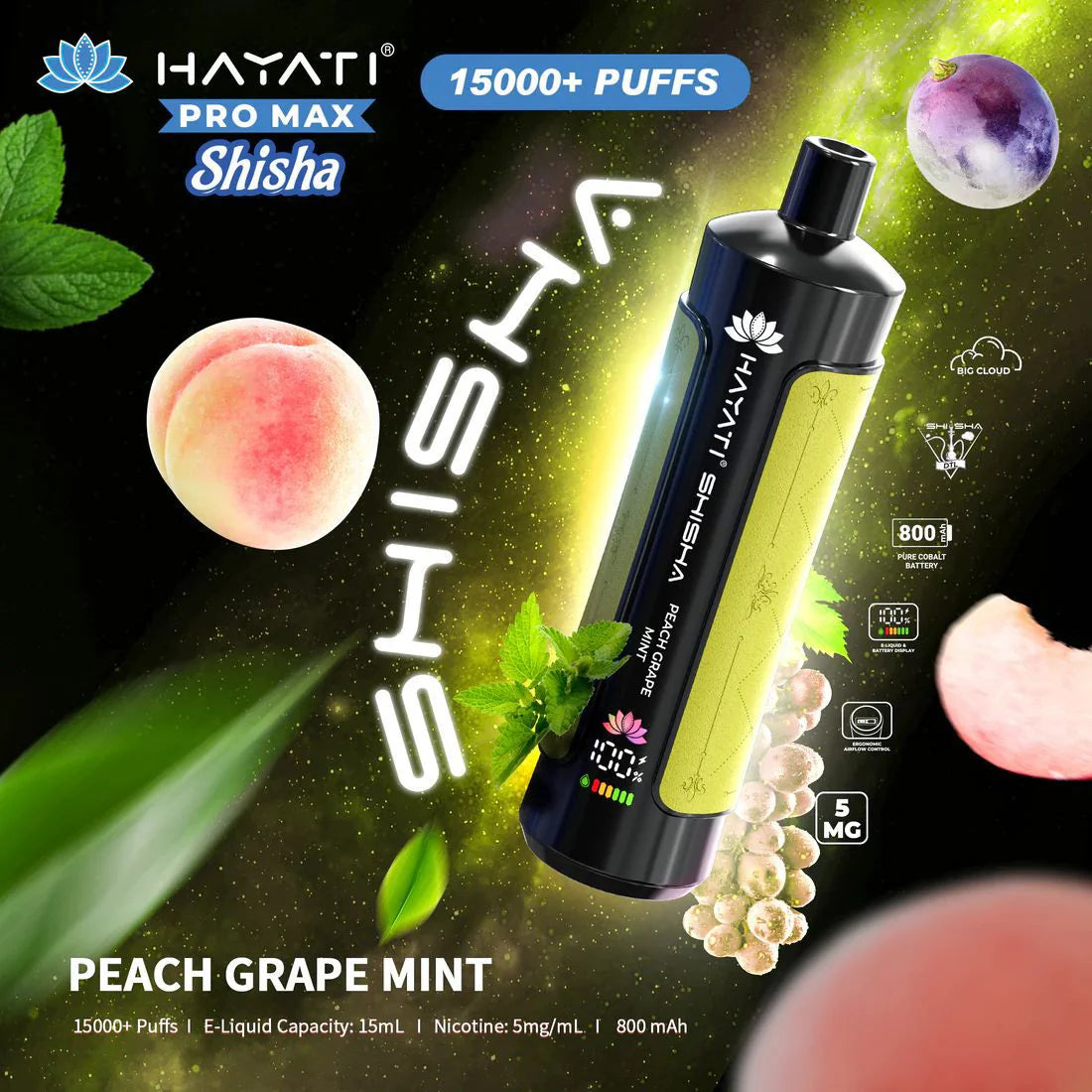 Hayati Pro Max Shisha 15000 Puffs Disposable Vape - Vapourse