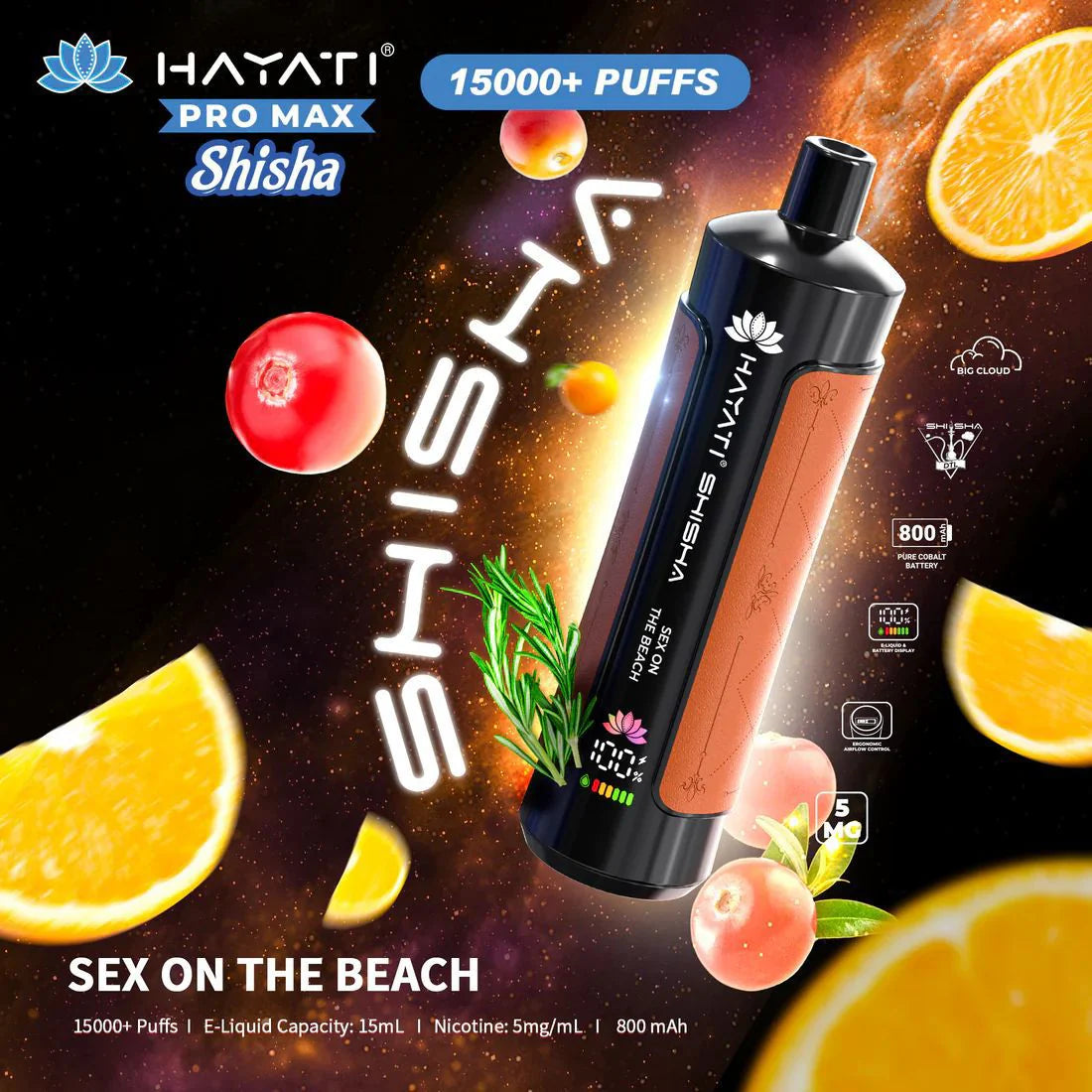 Hayati Pro Max Shisha 15000 Puffs Disposable Vape - Vapourse