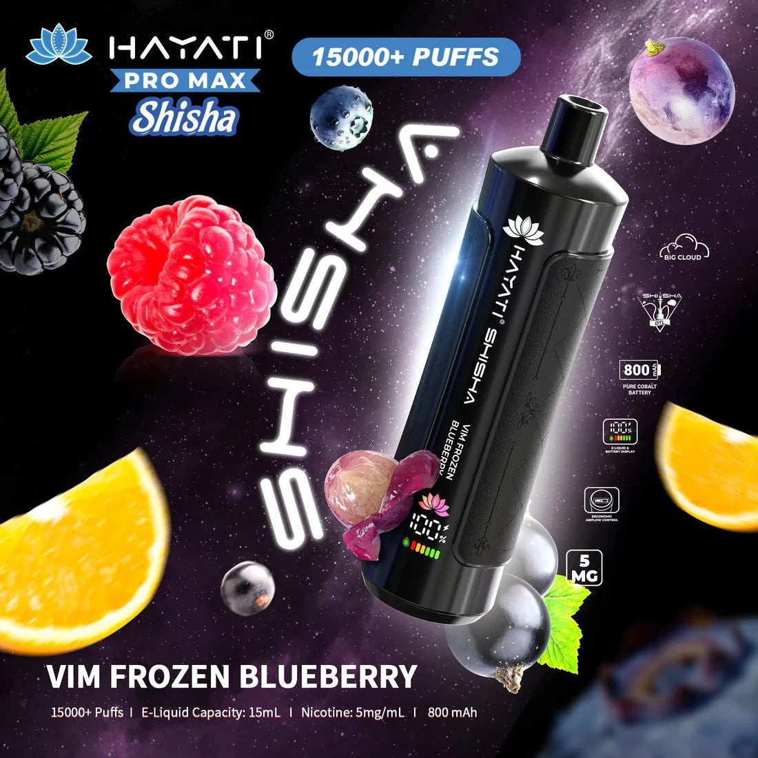 Hayati Pro Max Shisha 15000 Puffs Disposable Vape - Vapourse