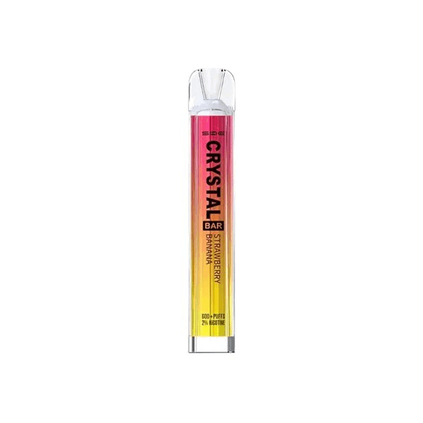 Strawberry Banana SKE Crystal 600 Puffs Disposable Vape Device - Box of 10 - Vapourse