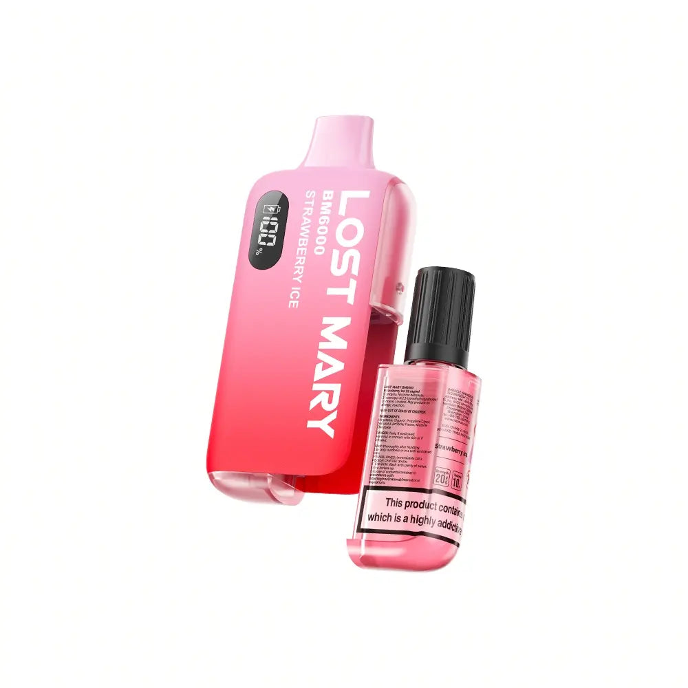 Strawberry Ice Lost Mary BM6000 Prefilled Vape Kit 20mg