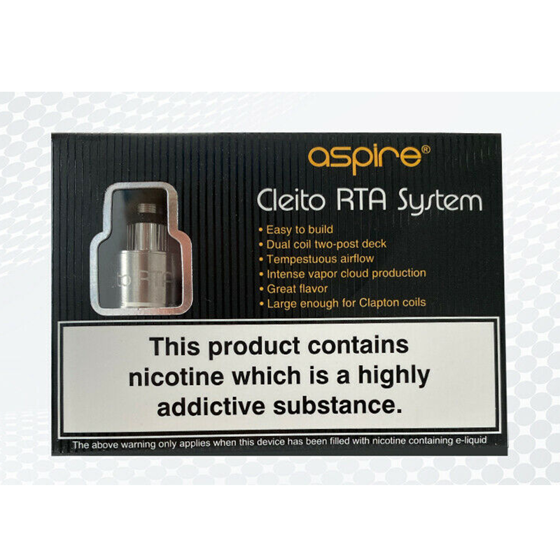 Aspire Cleito RTA System - Rebuildable Tank Atomizer | 100% Authentic RBA - Vapourse
