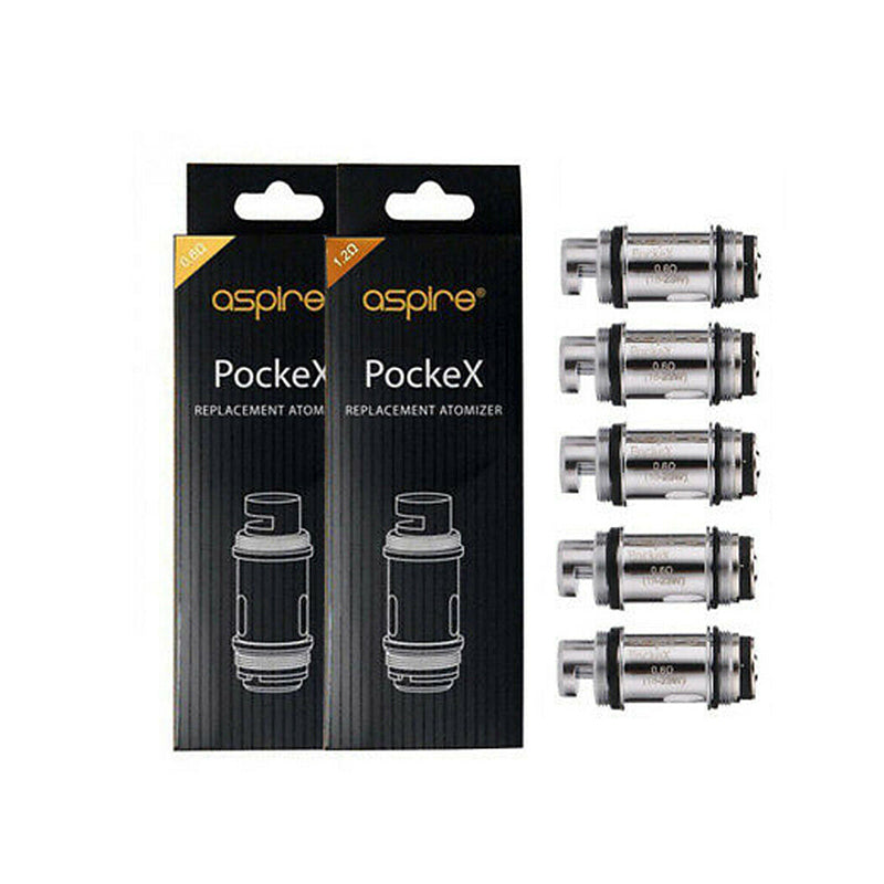 Aspire PockeX Coils - Genuine Replacement Coils (Box of 5) | 0.6Ω & 1.2Ω Options - Vapourse