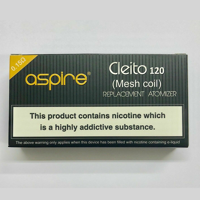 Authentic Aspire Cleito Pro 120 Tank & Replacement Coil Mesh 0.15 Ohm - UK - Vapourse