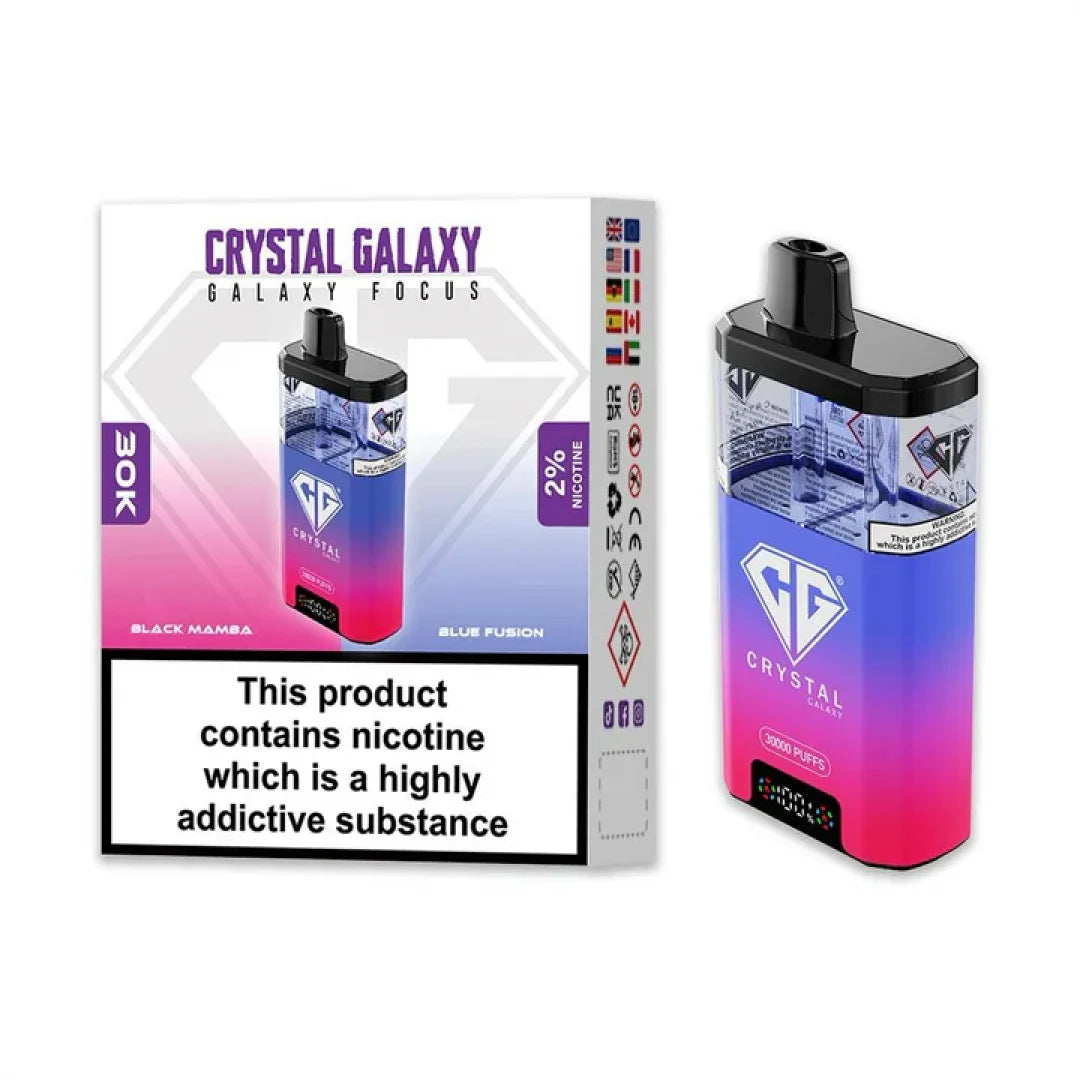 Crystal Galaxy Focus 30K Puff Vape Kit – Dual Flavour, Rechargeable