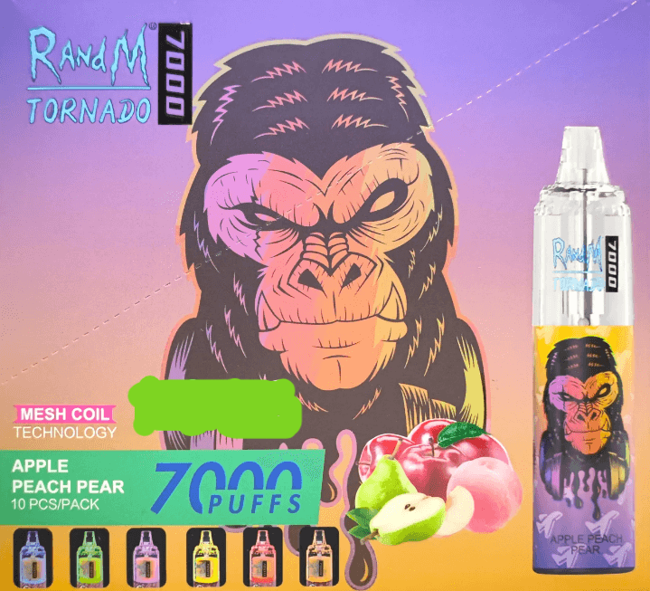 RandM Tornado 7000 Apple Peach Pear Disposable Vape - Box of 10 - Vapourse